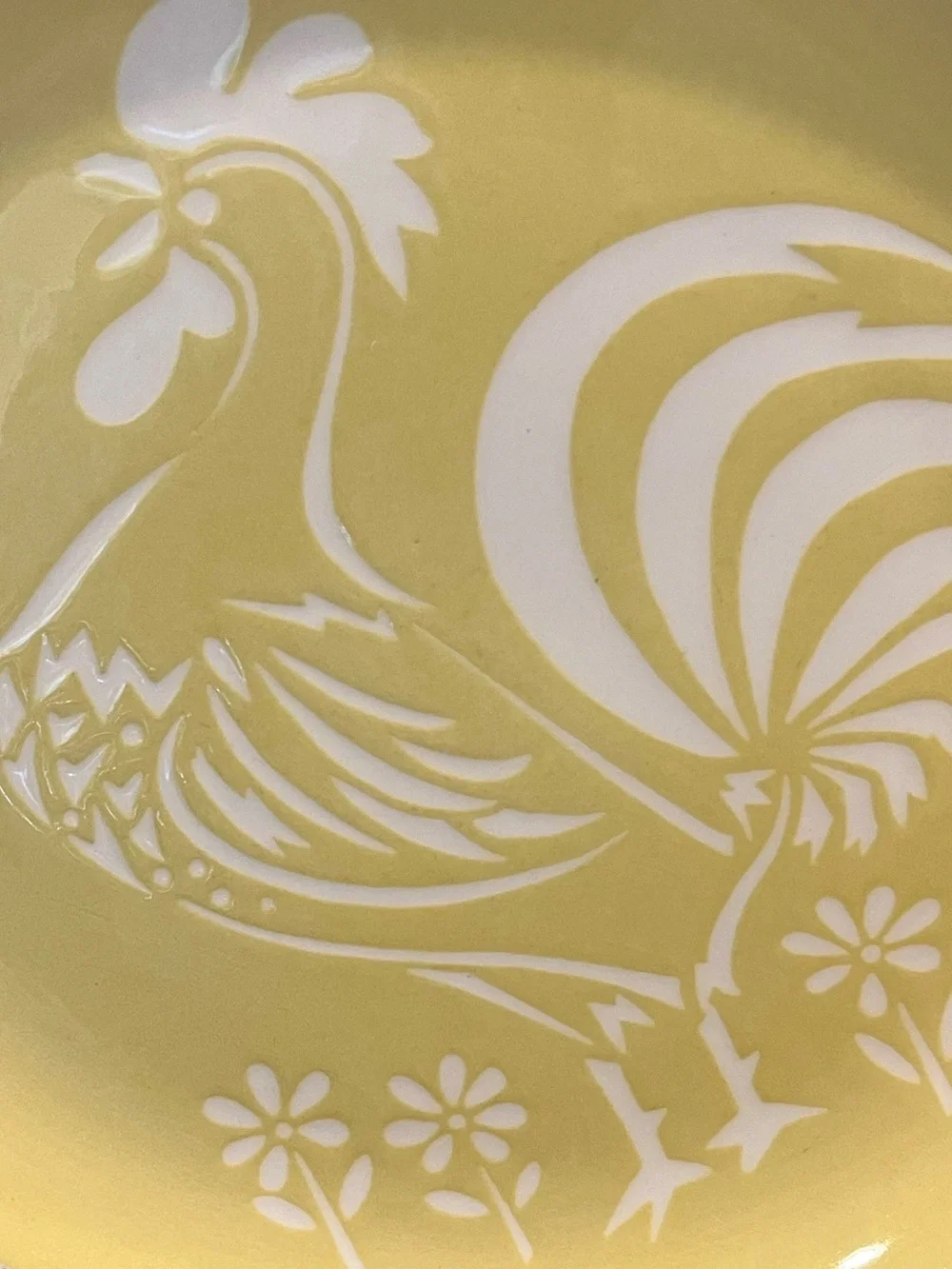 Vintage Harkerware Yellow Rooster 10” Dinner Plate Made in USA